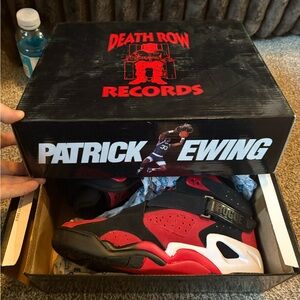 Brand New Patrick Ewing Men’s Size 8 Death Row Records Edition Black/Red/White